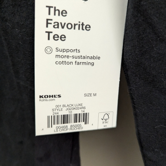 SO The Favorite Tee Long Sleeved Black Ruffled Crop Top - Picture 5 of 5